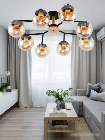 Люстра средней высоты Mirastyle MH-10142/8B MBK+YLWD – фото товара