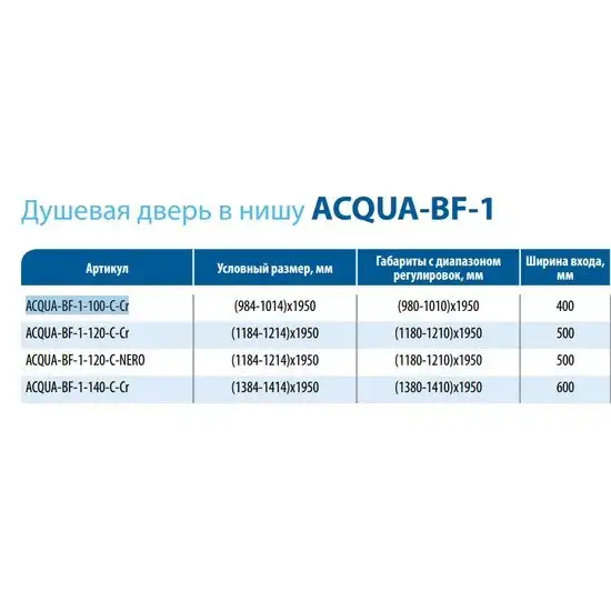 Душевая дверь BelBagno ACQUA-BF-1-130-C-NERO - фото товара