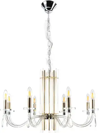 Подвесная люстра Crystal Lux AURELIO SP8 GOLD+CHROME – изображение в каталоге