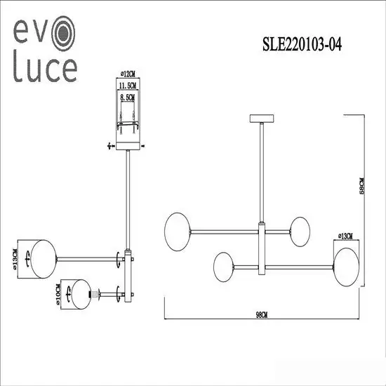 Подвесная люстра Evoluce Arcola SLE220103-04 – фото товара