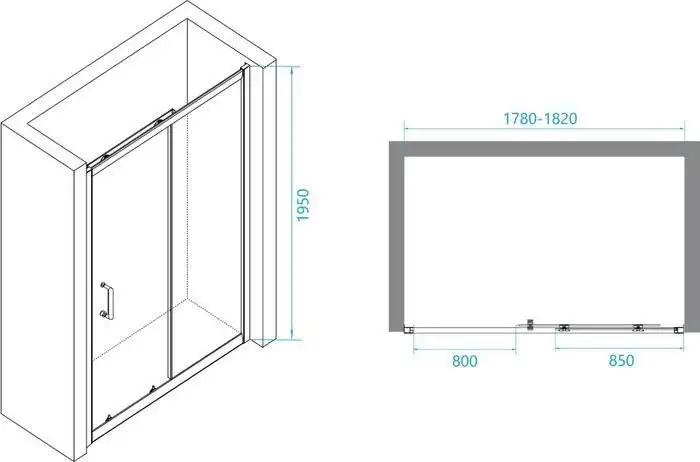 Душевая дверь RGW PA-14 B 41081418-14 180 (черный/прозрачное стекло) - фото товара