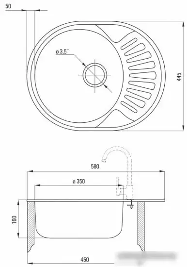 Кухонная мойка Deante Twist ZEU 311C (оформление) - фото товара