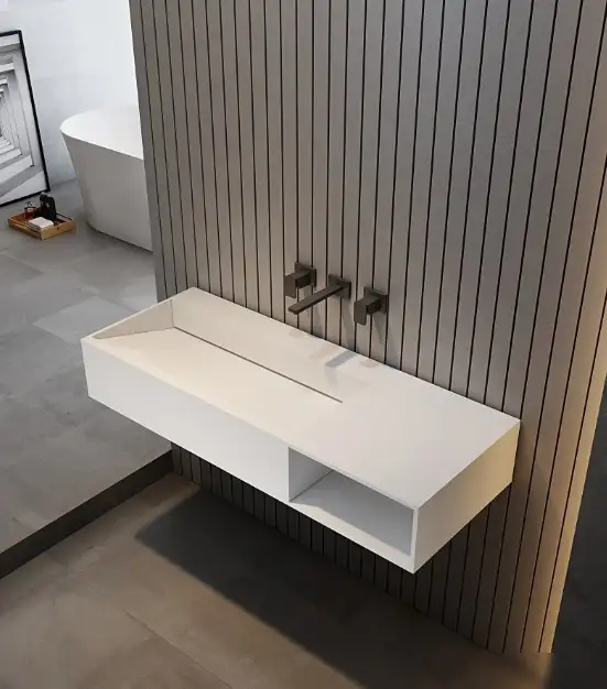 Abber Тумба с умывальником Stein AS2640-1.0 R (подвесной, белый матовый) – фото товара