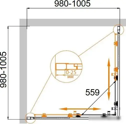 Душевой уголок Cezares Molveno-A-2-100-C-GM-IV - фото товара