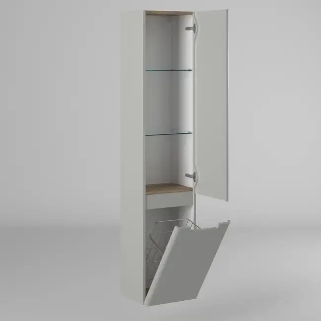 Briz Шкаф-пенал Прато Лайт 35 240 04-06к35-00 02 ЛТ (правый, светло-серый матовый) – фото товара