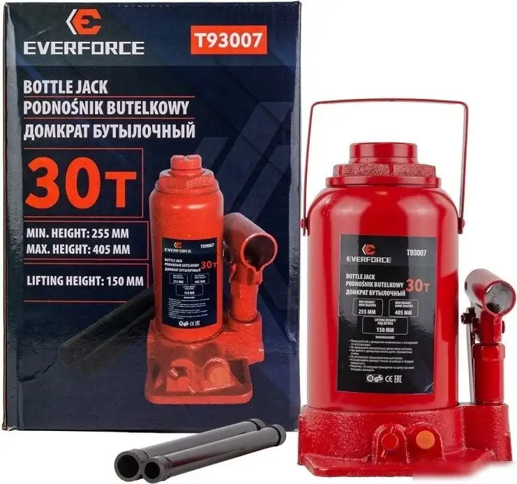 Бутылочный домкрат Everforce EF-T93007 30т – фото товара