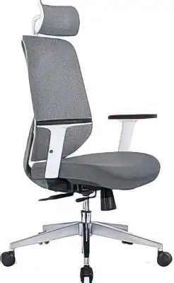 Кресло Norden Имидж Gray 2 YS-0817H(FY+FY)W (белый пластик/серая ткань) – изображение в каталоге