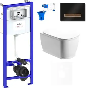 Унитаз Lavinia Boho Relfix Bell Pro Rimless 7 в 1 75110025 (черный стекло) - изображение в каталоге