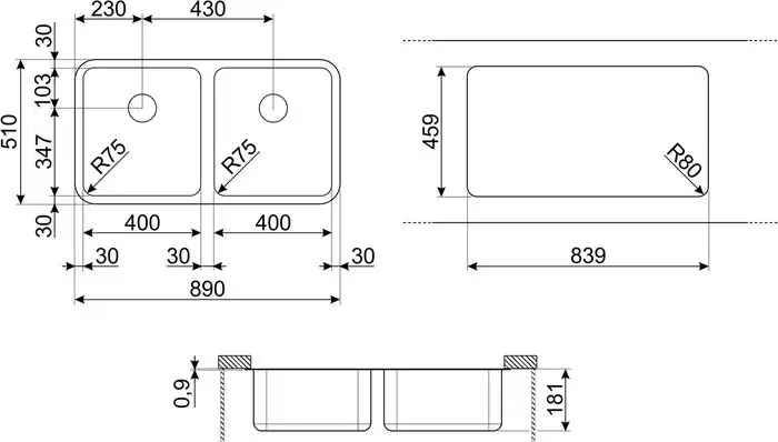 Кухонная мойка Smeg UM4545 - фото товара