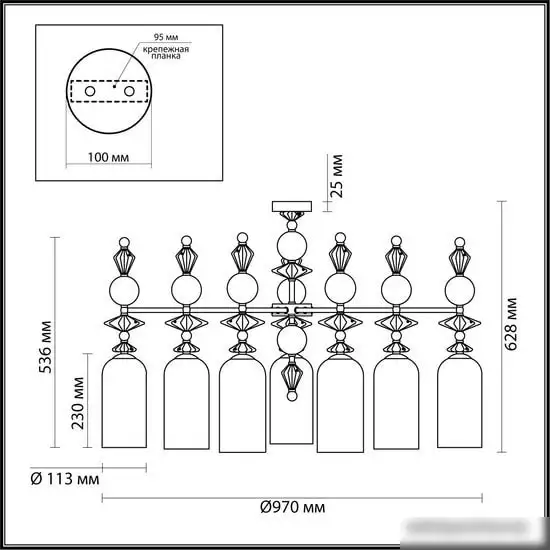 Подвесная люстра Odeon Light Classic 4855/7C – фото товара