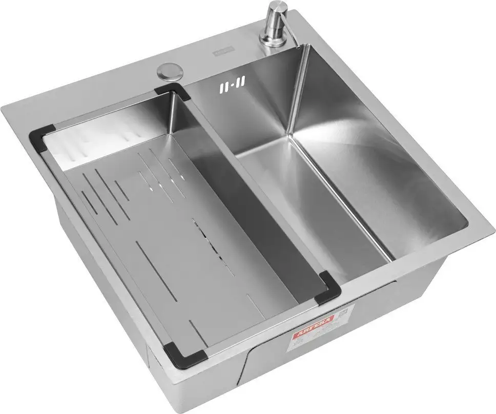 Кухонная мойка ARFEKA Eco AR мойка 500*500, коландер G, дозатор Satin - фото товара