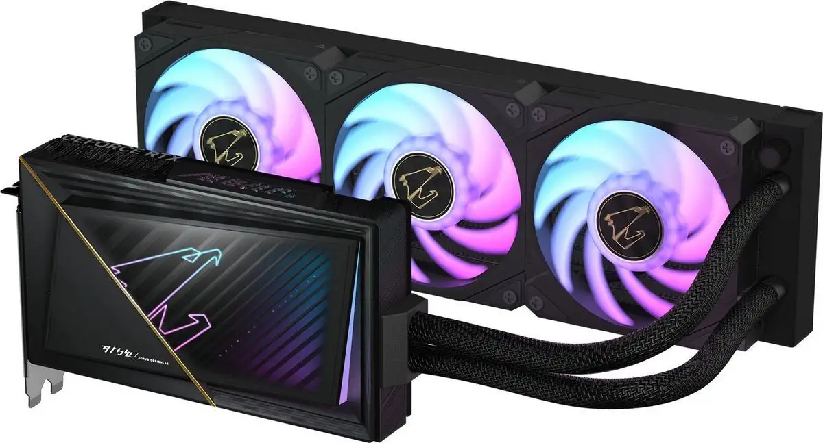 Видеокарта Gigabyte Aorus GeForce RTX 5080 Xtreme Waterforce 16G GV-N5080AORUSX W-16GD – фото товара