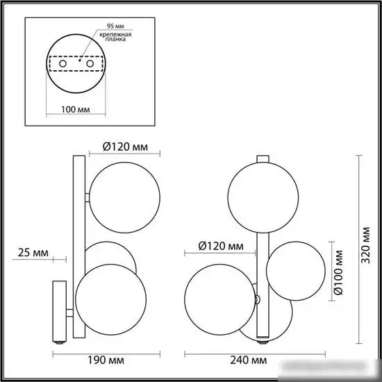 Бра Odeon Light Tovi 4818/3W – фото товара