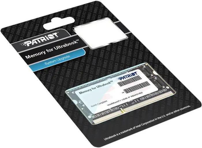 Оперативная память Patriot Memory for Ultrabook 4GB DDR3 SO-DIMM PC3-12800 (PSD34G1600L81S) – фото товара
