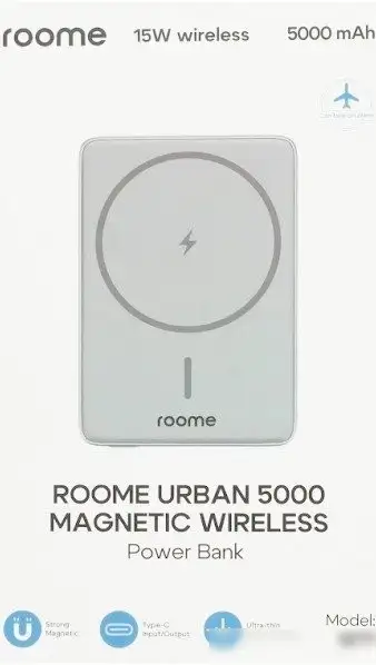 Внешний аккумулятор Roome Urban W71 5000mAh Magnetic Wireless (серый) – фото товара