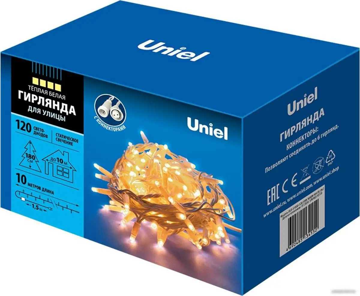 Новогодняя гирлянда Uniel ULD-S1000-120/SWK WARM WHITE IP67 UL-00007203 – фото товара