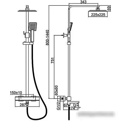Душевая система Ledeme L2424 - фото товара