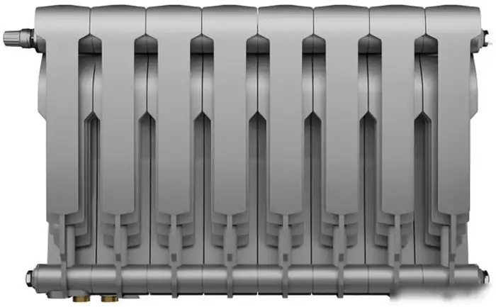 Биметаллический радиатор Royal Thermo BiLiner 350 Silver Satin VDR (8 секций) - фото товара