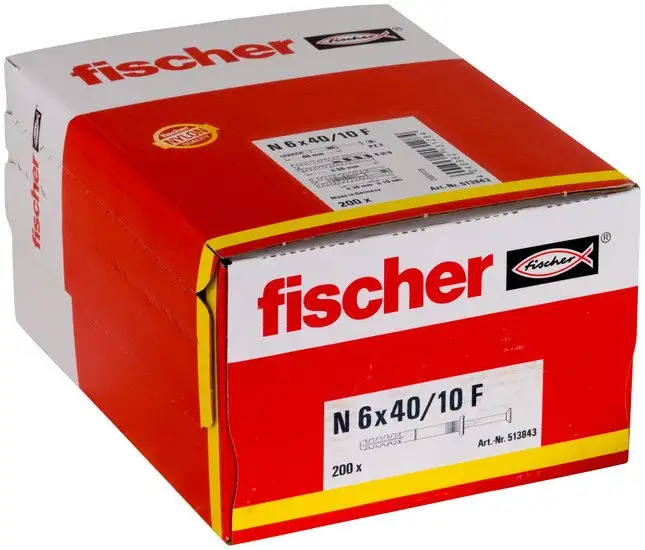 Дюбель-гвоздь Fischer N 6 x 40/10 F 513843 (200 шт) – фото товара