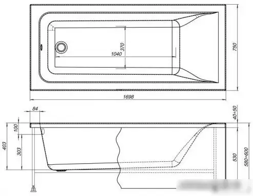 Ванна Aquanet Bright 170x75 - фото товара