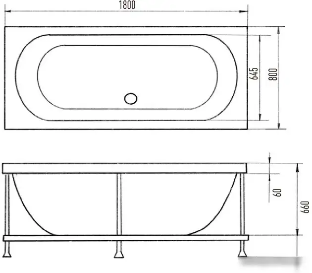 Ванна Eurolux Orio 180x80 - фото товара