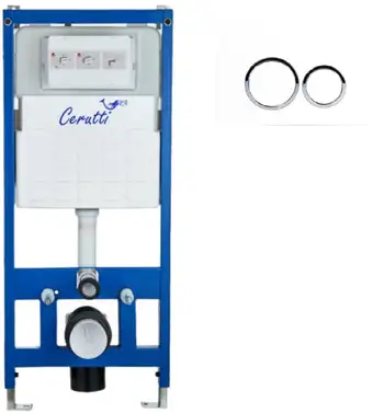 Инсталляция для унитаза Cerutti Spa CR555+CR05WH (белая матовая)