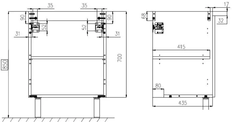 ЗОВ Тумба под умывальник Монови 70 M70LG0LGS (антрацит) – фото товара