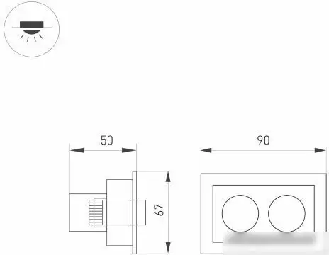 Точечный светильник Arlight MS-ORIENT-BUILT-TURN-TC-S67x90-5W Warm3000 031928 – фото товара
