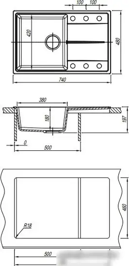 Кухонная мойка Dr. Gans Smart Оливия 740 (терра) - фото товара