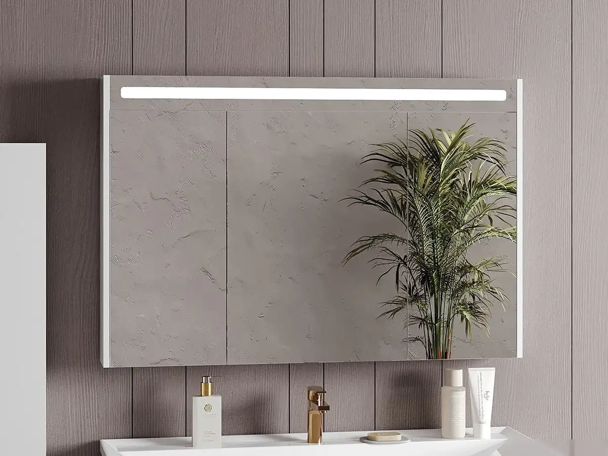 Belux Шкаф с зеркалом Бристоль ВШ 100 (1, белый глянцевый) – фото товара