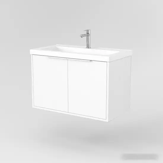 Дабер Тумба под умывальник 018 Тобага/Эридан 80 Т18.8Т.0.5Б (белый древесный/ручка белая) – фото товара