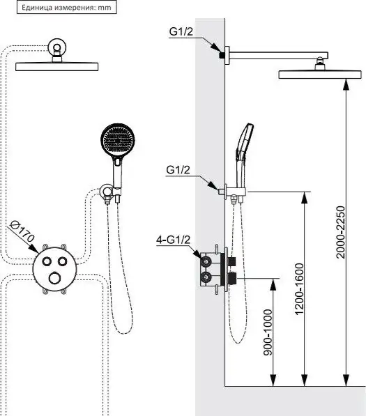 Душевая система Altrobagno Bilancia 040415 Ni - фото товара