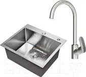 Кухонная мойка Gerhans K35044 + смеситель AM.PM Like F8007111 (сатин) - изображение в каталоге