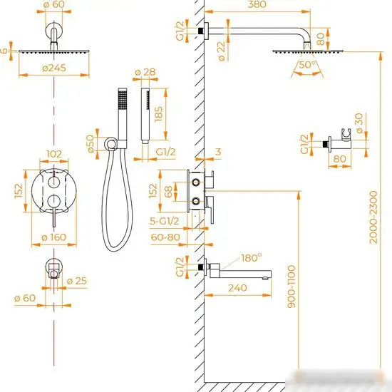 Душевая система RGW SP-55B - фото товара