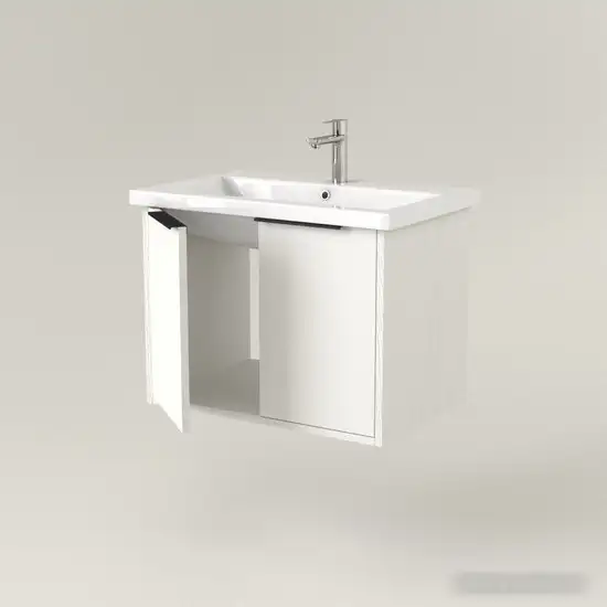 Дабер Тумба под умывальник 018 WeltWasser Deilbach 7517-60 Т18.6W.0.5Ч (белый древесный/ручка черная) – фото товара