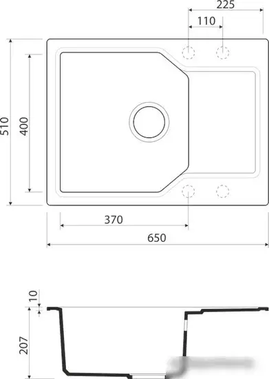 Кухонная мойка Omoikiri Yonaka 65-GR 4993346 - фото товара