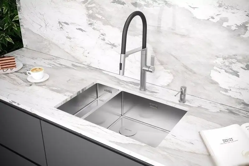 Кухонная мойка Paulmark Next 69/2S Uni PM226944-BSR (стальной/брашированная сталь) - фото товара