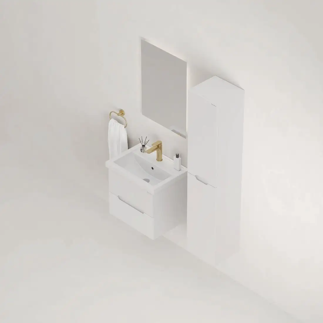 Onika Шкаф-пенал для ванной Айленд 30 403086 (белый) – фото товара