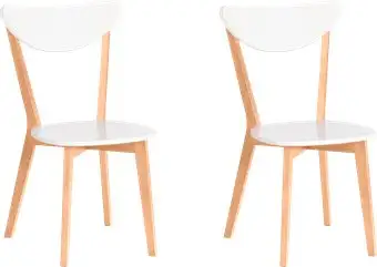 Стул TetChair Maxi жесткое сидение (2шт, белый/натуральный) – изображение в каталоге