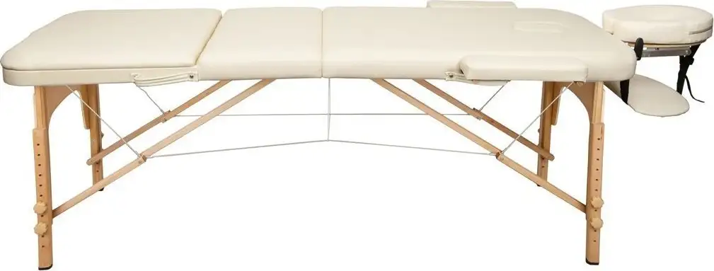 Массажный стол Atlas Sport 70 см складной 3-с деревянный (бежевый) – фото товара