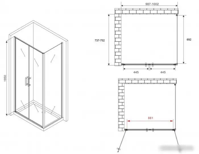 Душевой уголок Abber Sonnenstrand AG04100BC-S75B - фото товара