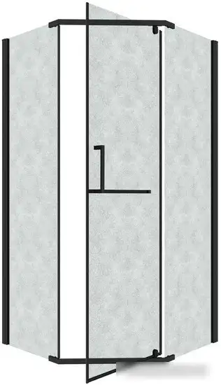 Душевой уголок Grossman Pragma 100x100x195 302.K33.03.1010.21.02 (черный матовый/шиншилла стекло) - фото товара