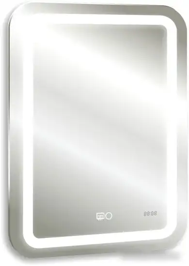 Doratiz Зеркало Марта 55x80 2711.908 (сенсорный выключатель, подсветка, подогрев, часы) – изображение в каталоге