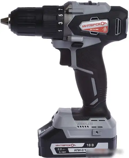 Дрель-шуруповерт Интерскол ДА-13/18ВК (с 2-мя АКБ, кейс) – фото товара