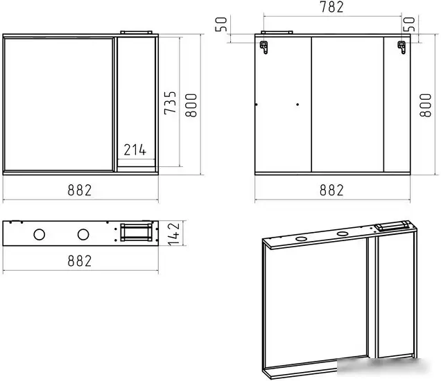 Brevita Шкаф с зеркалом Balaton 90 BAL-04090-01-01П – фото товара