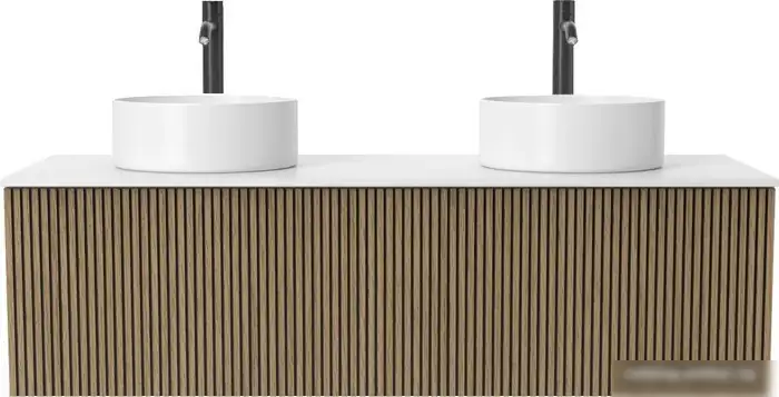 ЗОВ Тумба под умывальник Кито 120 K120LW0MRMC-KP13W (белый/тростник) – фото товара