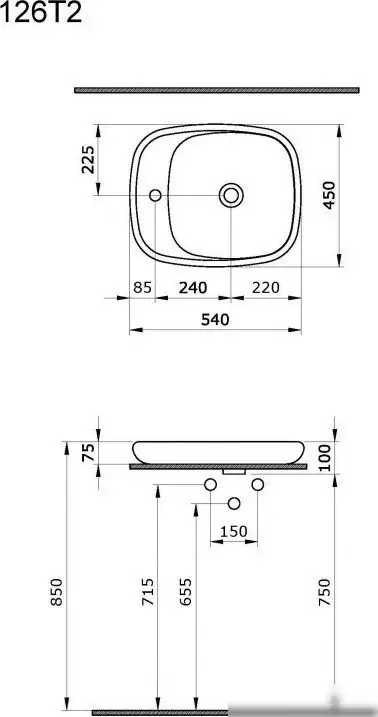 Умывальник Ambassador Diamond 126T21101 (красный) - фото товара