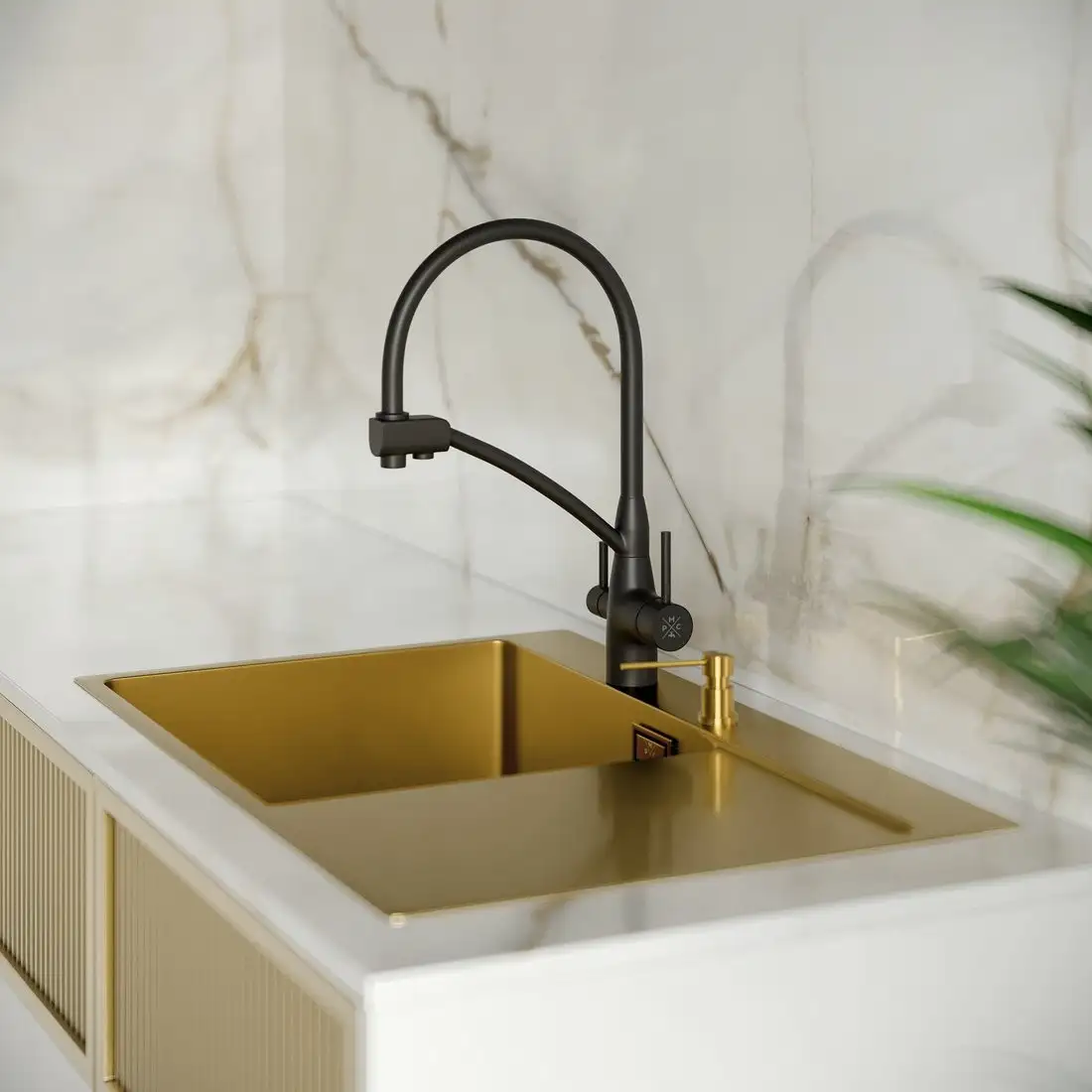 Кухонная мойка РМС MRK-7851G L (с дозатором) - фото товара