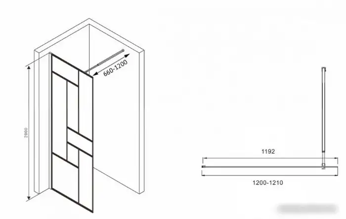 Душевая стенка Abber Immer Offen AG63120B8 - фото товара