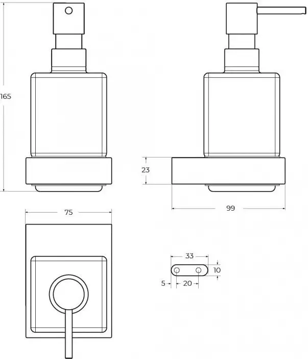 Дозатор для жидкого мыла Cezares SLIDER-SOIS-V-GM (оружейная сталь) – фото товара
